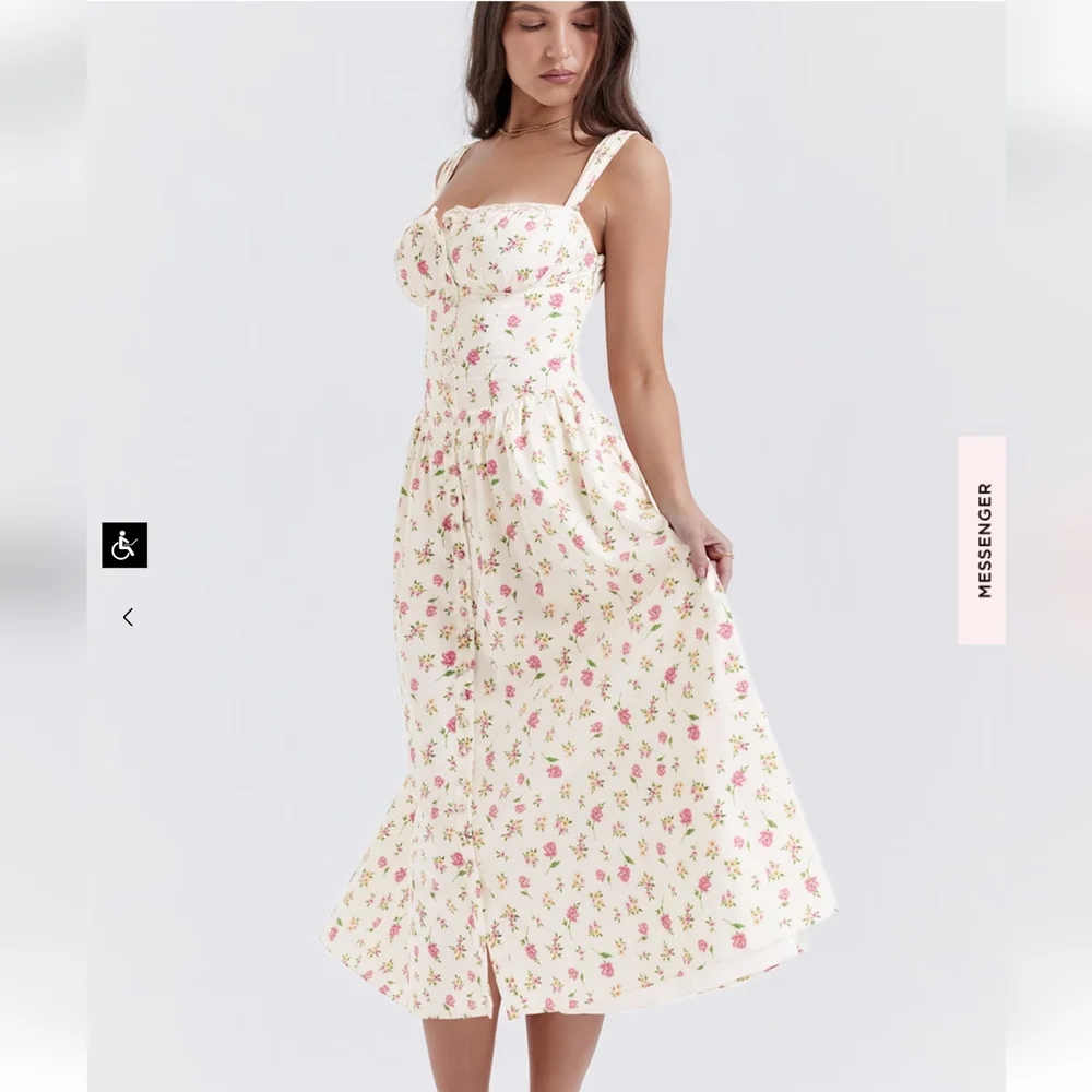 House of CB Tatiana Rose Print Midi Sundress - Picture 6 of 16